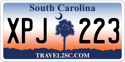 SC license plate XPJ223