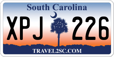 SC license plate XPJ226