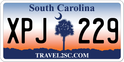 SC license plate XPJ229