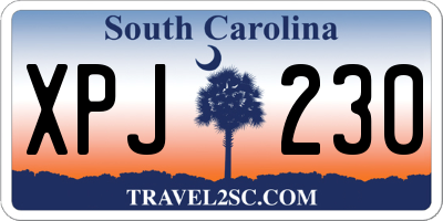 SC license plate XPJ230
