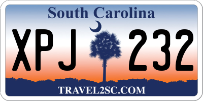SC license plate XPJ232