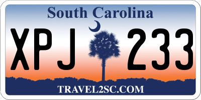 SC license plate XPJ233