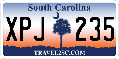 SC license plate XPJ235