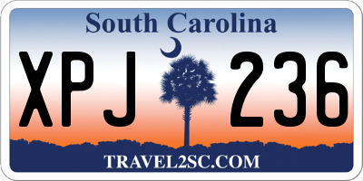 SC license plate XPJ236