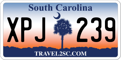 SC license plate XPJ239