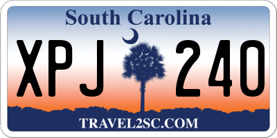SC license plate XPJ240
