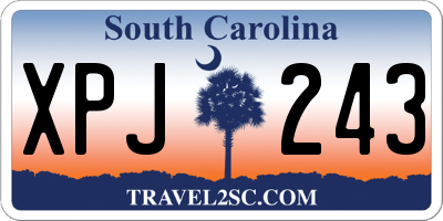 SC license plate XPJ243