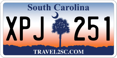 SC license plate XPJ251