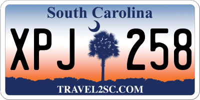 SC license plate XPJ258