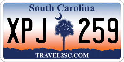 SC license plate XPJ259
