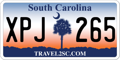 SC license plate XPJ265