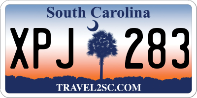 SC license plate XPJ283
