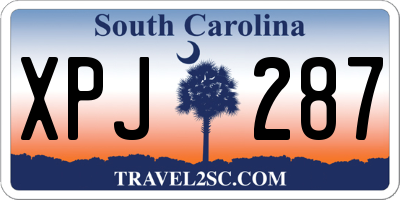 SC license plate XPJ287