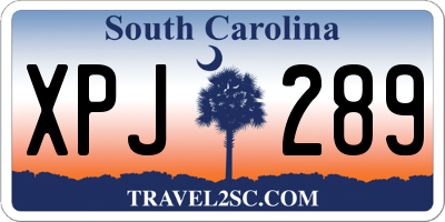 SC license plate XPJ289
