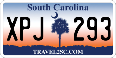 SC license plate XPJ293