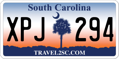 SC license plate XPJ294