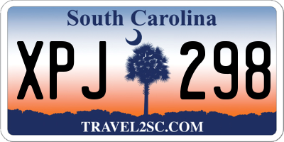 SC license plate XPJ298