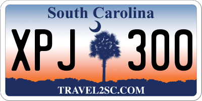 SC license plate XPJ300