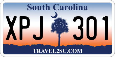 SC license plate XPJ301