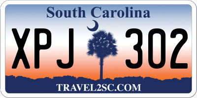 SC license plate XPJ302