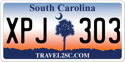SC license plate XPJ303