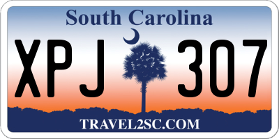SC license plate XPJ307