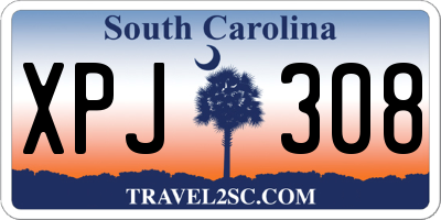 SC license plate XPJ308