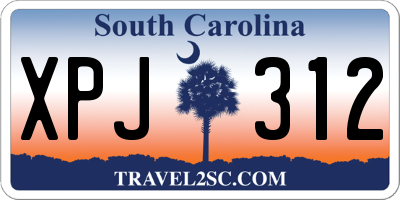 SC license plate XPJ312