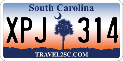 SC license plate XPJ314