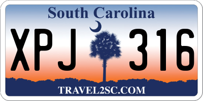 SC license plate XPJ316