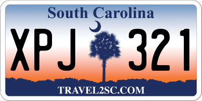 SC license plate XPJ321