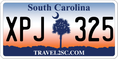 SC license plate XPJ325