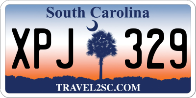 SC license plate XPJ329