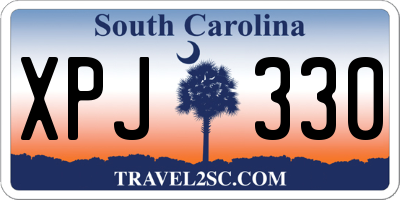 SC license plate XPJ330