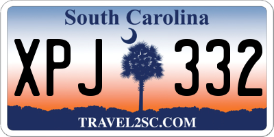 SC license plate XPJ332