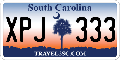 SC license plate XPJ333