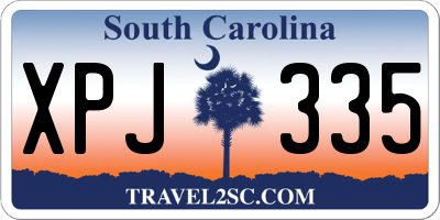 SC license plate XPJ335