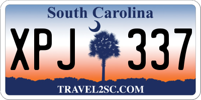 SC license plate XPJ337