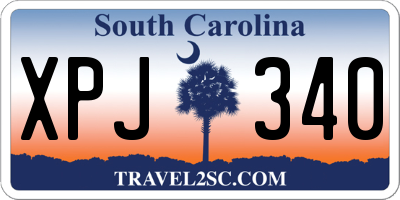 SC license plate XPJ340