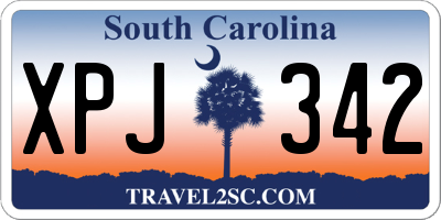 SC license plate XPJ342