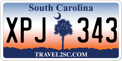 SC license plate XPJ343