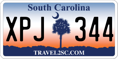 SC license plate XPJ344