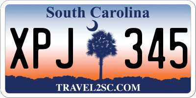 SC license plate XPJ345