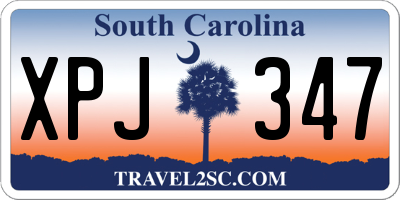SC license plate XPJ347