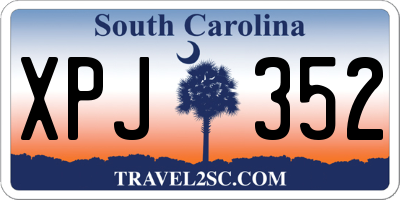 SC license plate XPJ352