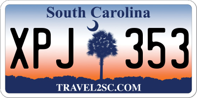 SC license plate XPJ353