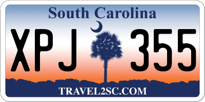SC license plate XPJ355