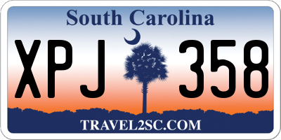 SC license plate XPJ358