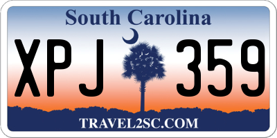 SC license plate XPJ359