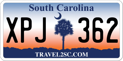 SC license plate XPJ362